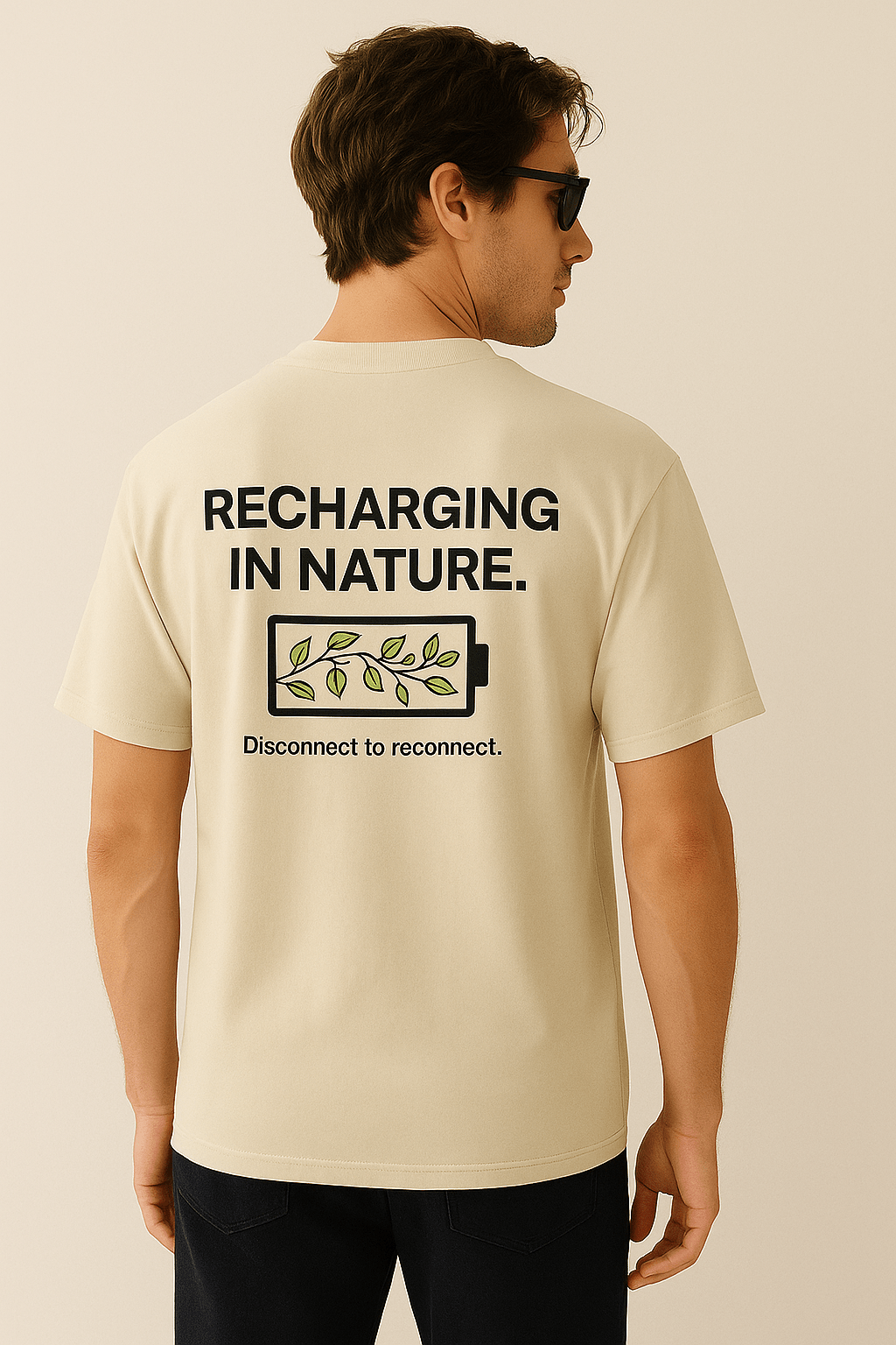 LOW BATTERY | RECHARGING IN NATURE β Oversized T-Shirt - RAAW