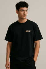 Oversized "Overthinking Solves Nothing" Black T-shirt – Motivational Back Print, Unisex Relaxed Fit