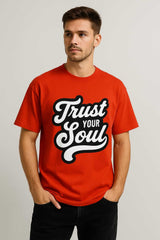 Trust Your Soul Oversized T-shirt – Red Motivational Tee, Unisex Relaxed Fit