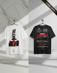 RAAW F1 Combo Offer - Checo Perez & Sebastian Vettel T-Shirts - Buy 2 at ₹1299