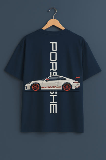 Porsche Racer Oversized T-Shirt – Navy Blue - RAAW