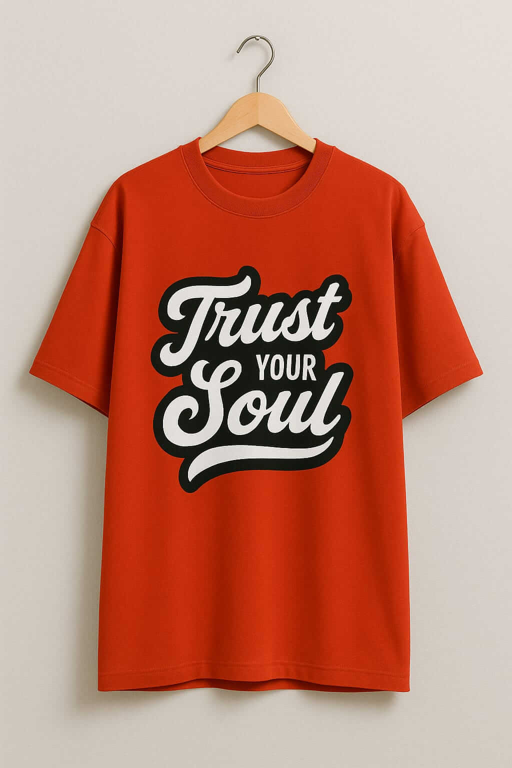 Trust Your Soul Oversized T-shirt – Red Motivational Tee, Unisex Relaxed Fit